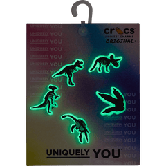 Glow In The Dark Dino 5 Pack Jibbitz Shoe Charm - Crocs sale