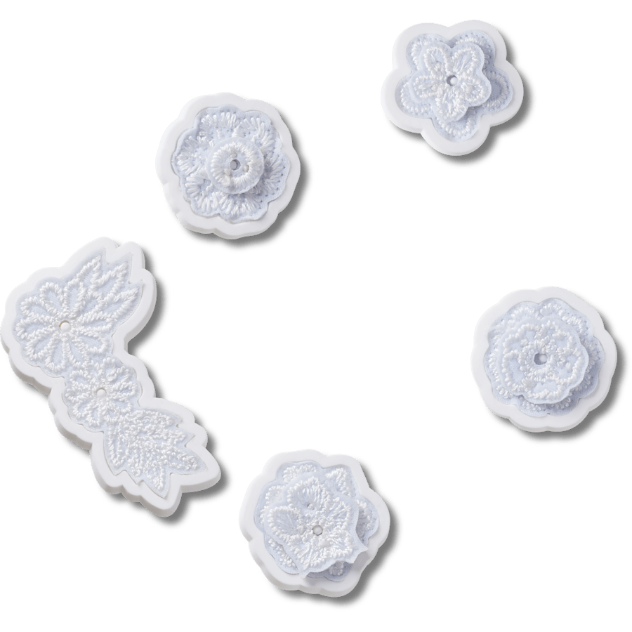 White Elegant Floral 5 Pack Jibbitz™ charms - Crocs sale