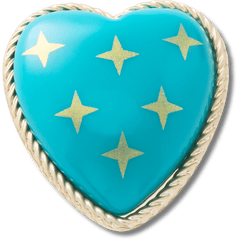 Turquoise and Gold Heart Jibbitz™ charms - Crocs outlet