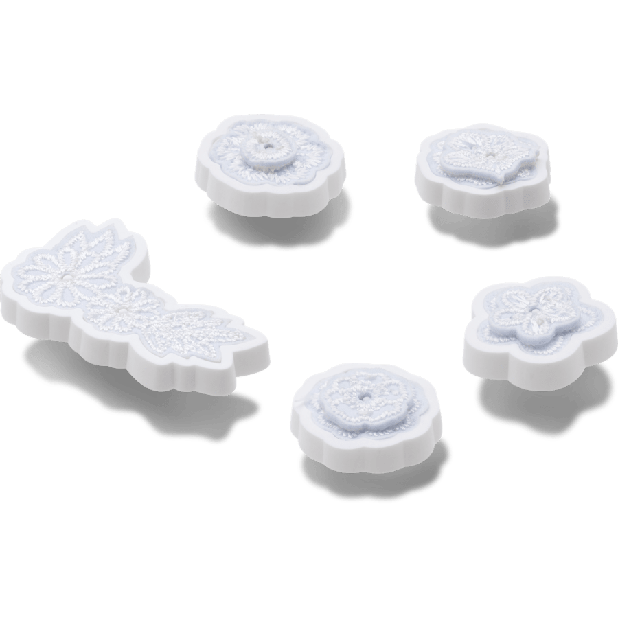 White Elegant Floral 5 Pack Jibbitz™ charms - Crocs sale