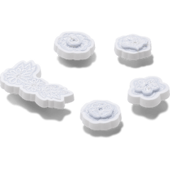 White Elegant Floral 5 Pack Jibbitz™ charms - Crocs sale