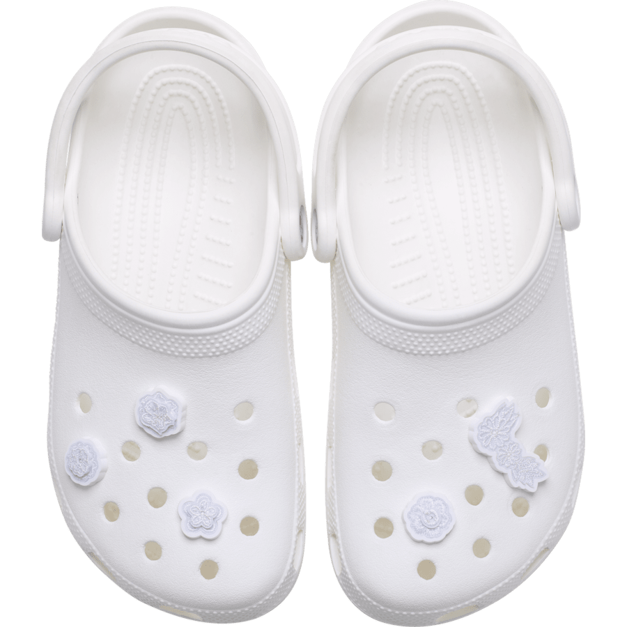 White Elegant Floral 5 Pack Jibbitz™ charms - Crocs sale