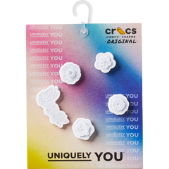 White Elegant Floral 5 Pack Jibbitz™ charms - Crocs sale
