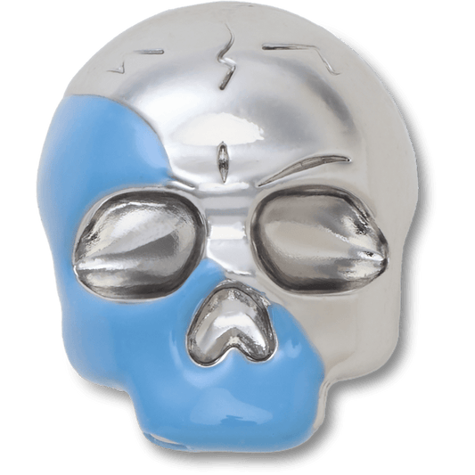 Silver and Blue Enamel Skull Jibbitz™ charms - Crocs discount