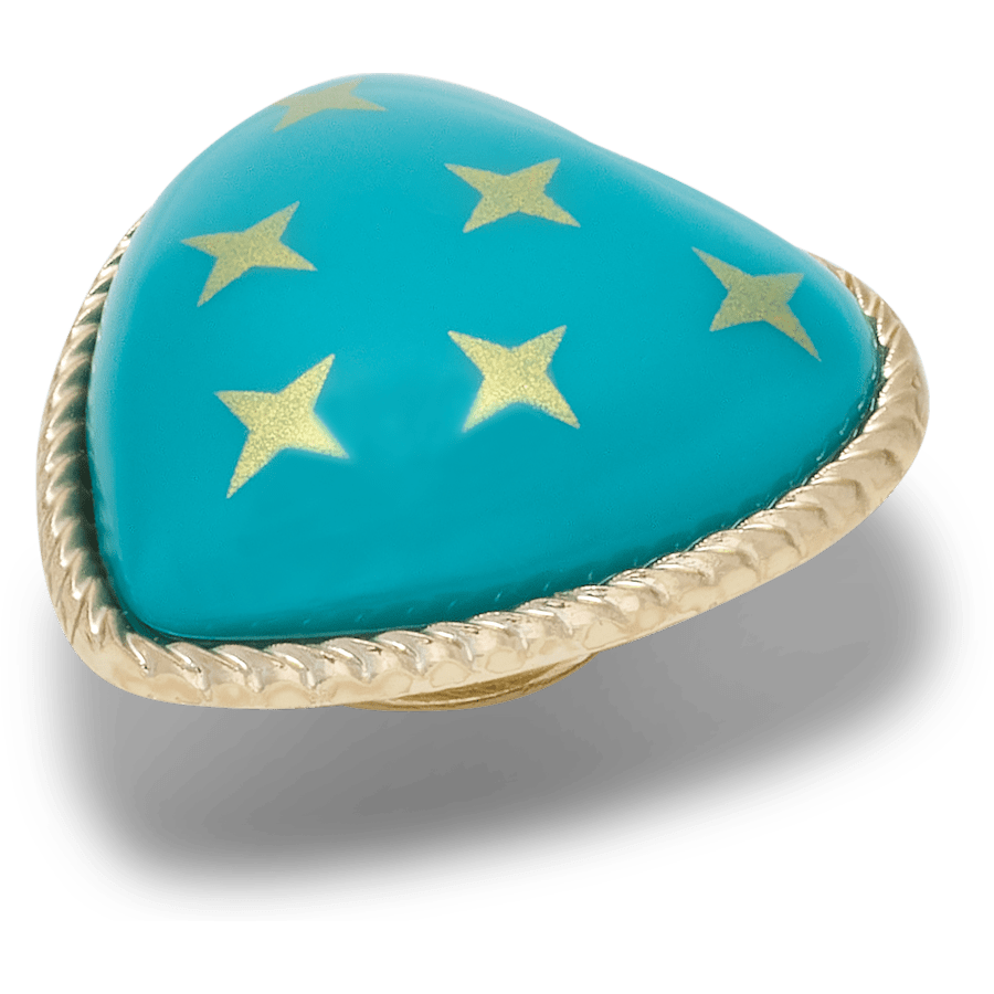 Turquoise and Gold Heart Jibbitz™ charms - Crocs outlet