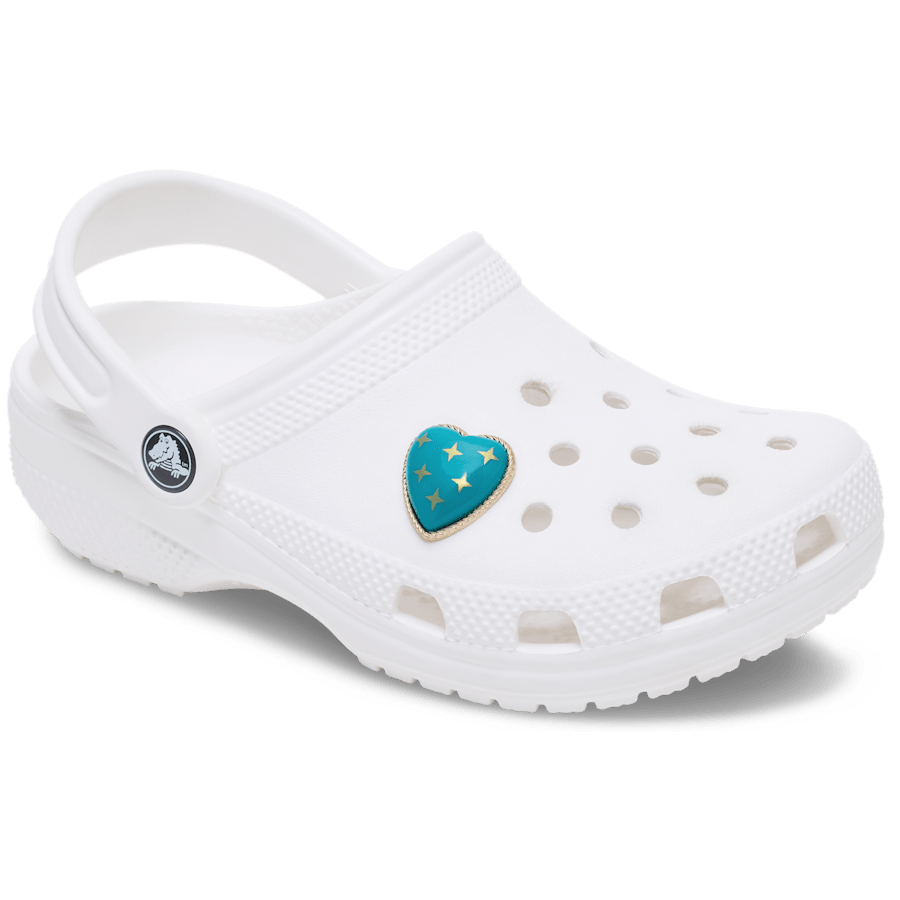 Turquoise and Gold Heart Jibbitz™ charms - Crocs outlet